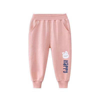 China Anti-pilling VitaG Dropshipping 2021 new Spring and Autumn Girls Fashion Pants Children casual loose pants with HAPPY cute animals pattern for sale