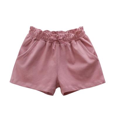 China VitaG Dropshippig Solid Color Pocket Girl Pink Cotton Convenient Shorts IPants Anti-pilling Kids Summer Shorts for sale