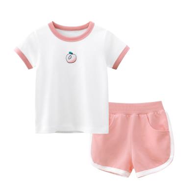 China VitaG Dropshipping Baby 100%cotton High Quality Soft Summer Casual Kids Boys Girls Two Piece T-shirt and Shorts Set for sale