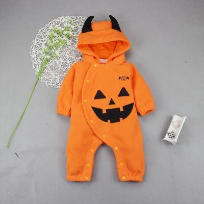 China Kids 100% Cotton VitaG Dropshipping Halloween Winter Autumn Demon Costume Baby Warm Cool Fleece Rompers Hooded Jumpsuit With Wings for sale