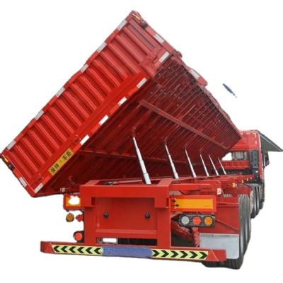 China Hot Item Steel Tipper Trailer Max OEM Rocker Plate Floor Color Feature Heavy Duty Tandem Hydraulic Tipping Outboard Trailer Box Truck Truck Heavy Duty POINT for sale