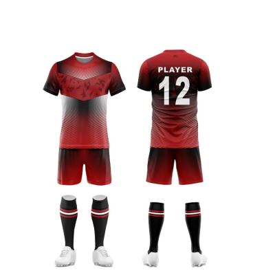 China Custom Printing Dry Comfortable and Cool Soccer Wears Uniforms Sportswear Set Team Training Football Wear Jerseys for sale