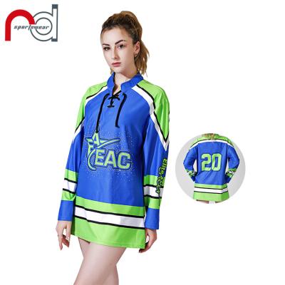 China 2021 Wholesale Sublimation Black Fashion Eco-friendly Custom Design Twill Team Ice Hockey Jersey Tackle Set for sale