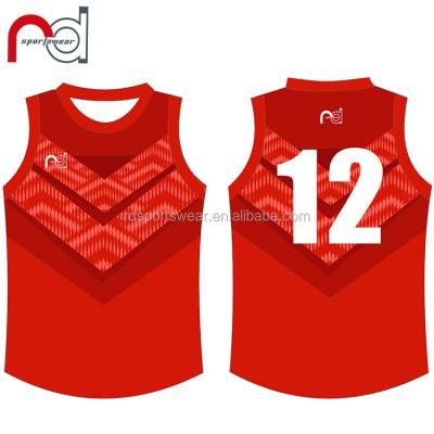 China Custom Anti-UV Australia Rugby AFL Singlet Rugby Singlet Sleeveless Sublimated Pullovers for sale