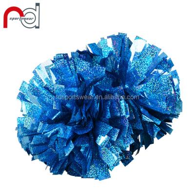 China Promotional Cheerleader Pom Poms Solid Holographic Cheer Pom Handheld Glitter Metallic Cheerleading Pom Balls for sale