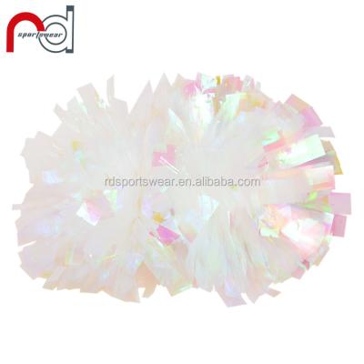 China Promotional Cheerleader Pom Poms Waterproof Holographic Cheerleading Pom Poms Squad Cheer Sports Metallic for sale