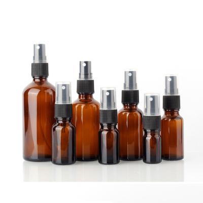 China Refillable Beauty 5-100ML Amber Glass Bottles Essential Oil Mist Spray Bottles Eco-friendly Recyclable Container Empty Case for sale