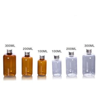 China Wholesale empty cosmetic bottle washable 100ml PET plastic bottle with aluminum screw cap for sale