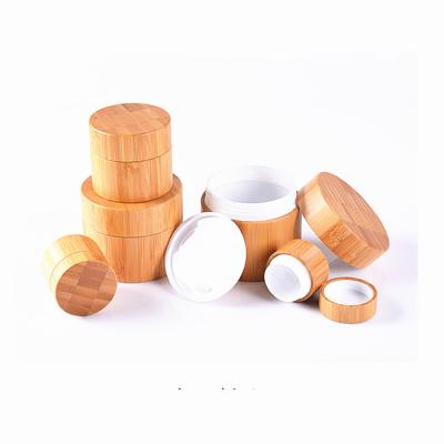 China Eco-friendly Luxury Bamboo Cosmetic Cream Packaging Skin Care Cream Jar Plastic Jar Jar for sale