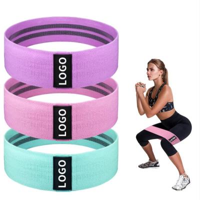 China High Quality Customized High Elastic Logo Yoga Home Gym Latex Resistance Hip Circle Exercise Silk Bands for sale