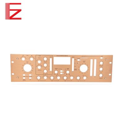 China Industry Brushed Anodized Custom Sheet Aluminum Laser Cutting Service Customized High Quality Front Audio Panel With Custom Logo for sale