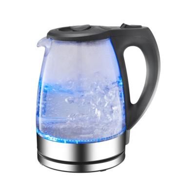 China 360 Degree Rotation Base 2200w 1.7L Electric Glass Kettle With Hidden Stainless Steel Heating Element GS/CE/ROHS Approval for sale