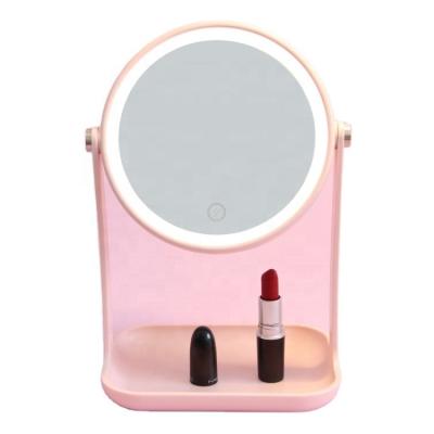 China Good Quality Rechargeable Light Lit Mini Portable LED Lighted Makeup Mirror Made in China for sale