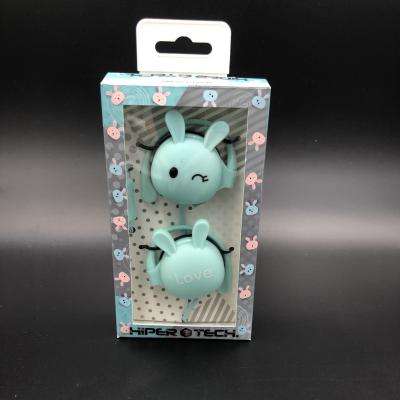 China Cute Ear Hook Rabbit Hook Earphone Earphone For Sports Hands Free Earphone Headset For Mobile For Kids for sale