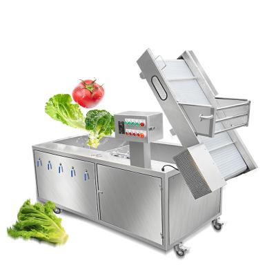 China Stainless Steel 2.2m Commercial Fruit and Vegetable Washing Machine Air Bubble Washing Machine Ozone Supply Vegetable Washing Machine for sale