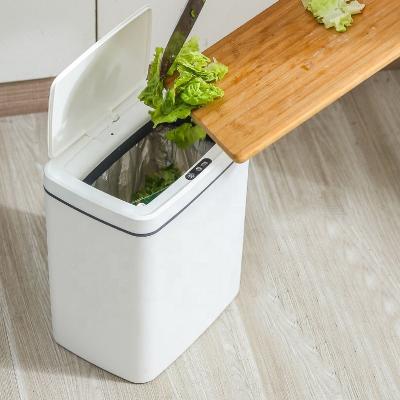 China Durable High Quality Durable Lightweight Waterproof 14L 16L Square Sensor Automatic Trash Bin For Home And Office for sale