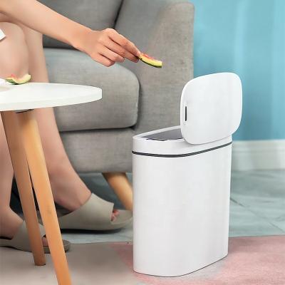 China Amazon Hot Sales 14L Viable Slim Intelligent Sensor Trash Bin Smart Bin For Kitchen Hotel Office Bathroom for sale