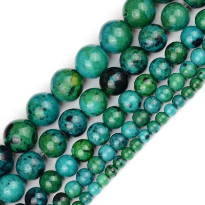 China Green DIY Natural Stone Beads Spacer Beads 4/6/8/10/12mm For Jewelry Making DIY Bracelet Necklace for sale