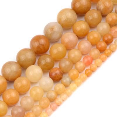 China Wholesale DIY Yellow Natural Stone Beads Loose Spacer Beads For Jewelry Making DIY Bracelet Necklace for sale