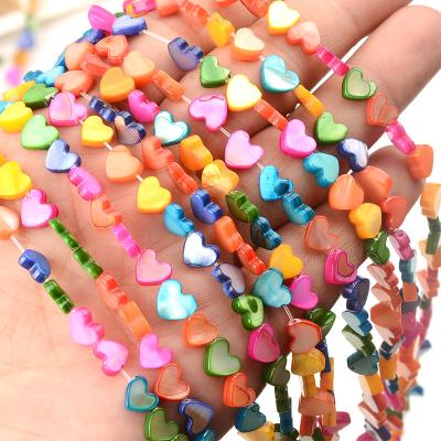 China DIY Cross Hole Love Heart Shape Shell Beads Loo .se Spacer Beads Sea Natural Stone Beads For Jewelry for sale