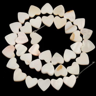 China Wholesale DIY White Heart Shape Natural Shell Beads Cross Hole Bracelet Necklace DIY Jewelry Making for sale