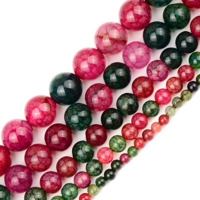 China Wholesale Natural DIY Tourmaline Stone Beads Colorful Round Beads DIY Bracelet Jewelry Making for sale