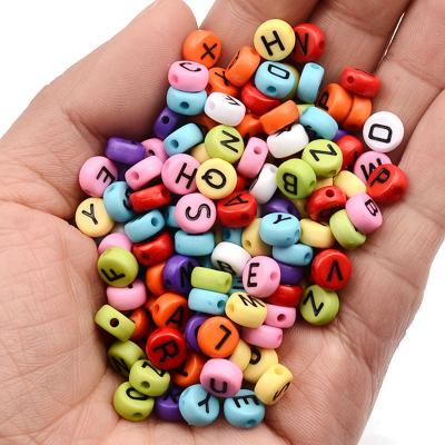 China DIY 100pcs/lot 4x7mm Acrylic Bead Letter Beads Mix Loose Beads For Jewelry Making DIY Accessories for sale