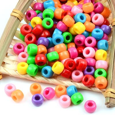 China DIY Wholesale Mixed Color Pony Beads Acrylic Beads Kids Beads For Hair for sale