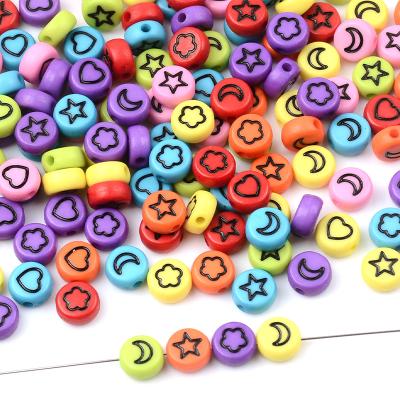 China Wholesale Mixed Color DIY Acrylic Beads String Acrylic Beads Star Acrylic Beads For Jewelry Making for sale