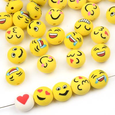 China DIY Mixed Funny Yellow Smiley Polymer Clay Beads For DIY Jewelry Making for sale