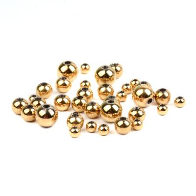 China DIY Wholesale 3/4/6/8mm Stainless Steel Bracelet Necklace Jewelry Solid Gold Beads for sale