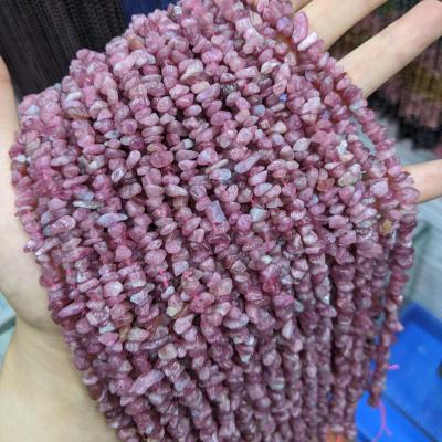 China Small Tumble Loose Freeform Polished Irregular Chip Strand Tourmaline Natural Red Gemstone for sale