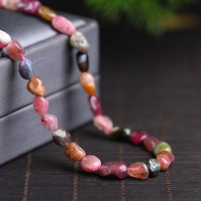 China Polished Tumbled Yellow Rose Opal Purple Phantom Quartz Crystal Botswana Agate Red Tourmaline Strand Chip Nugget Irregular Shape Beads for sale