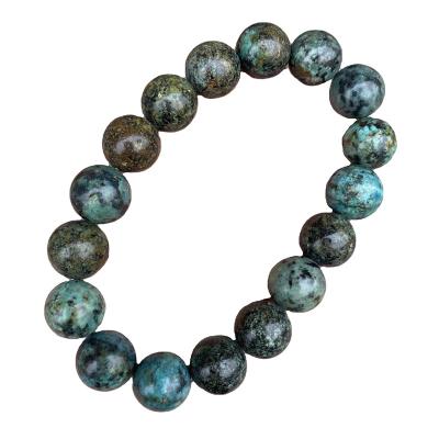 China Wholesale Classic Natural Stone Jewelry Fashion Bracelet 6/8/10/12mm Elastic African Beaded Turquoise Bracelet For Women Men for sale