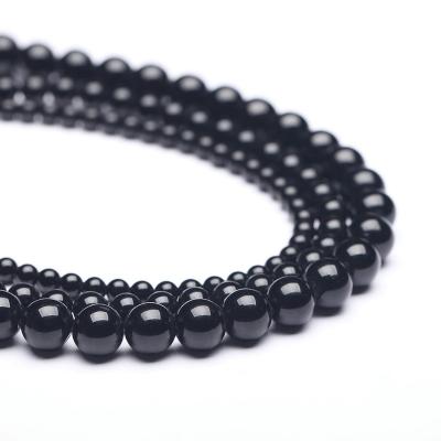 China Polish/Matte Polish Onyx Wholesale 8mm Matte Finish Stone Black Glass Strand Beads for sale