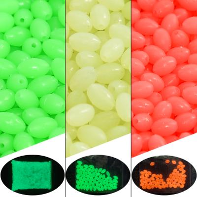 China Soft Rubber Soft Egg Bead Luminous Oval Rubber PESCA Bead Fishing Stopper Night Fly Fishing Accessories for sale