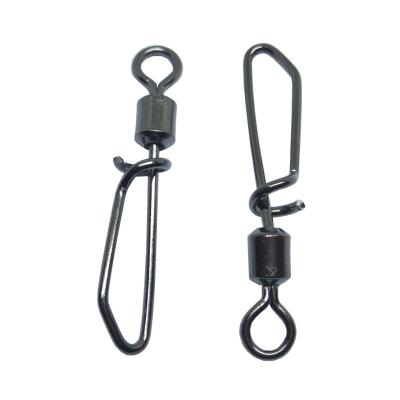 China 500 Pieces Copper Alloy/Bag Stainless Steel Fishing Rolling Swivel With T Shape Snap Sea Fishing Tackle Link Quick Break for sale