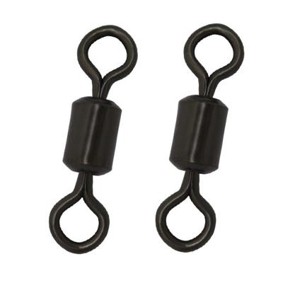 China 500 Pieces/Bag Matte Black Carp Fishing Rolling Swivels Copper Alloy Fishing Tackle Wholesale for sale