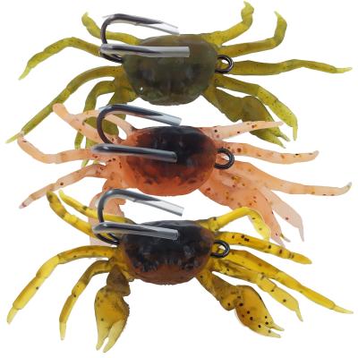 China Artificial crab lure 3D simulation fishing lures soft fish bait with sharp hooks pain xie for sale