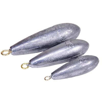 China Lead fishing lead water drop form weight sinkers with Ring Casting Fishing Tackle for sale