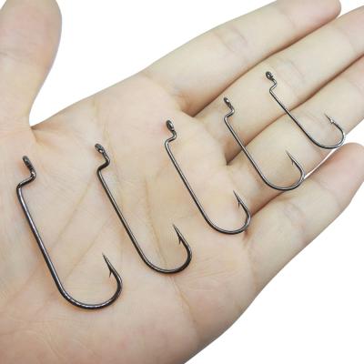 China Carbon Steel 1000 Pieces Carbon Steel Fishing Worm Hooks For Soft Hook 6#-5/0# Hook Worm Carp Bait Free Shipping for sale