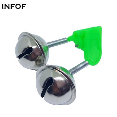 China Free Shipping Fishing Bite Alarm Tool Fishing Tackle Bells Ring Green ABS Fishing Accessory Rod Bells Rod Clamp Tip for sale