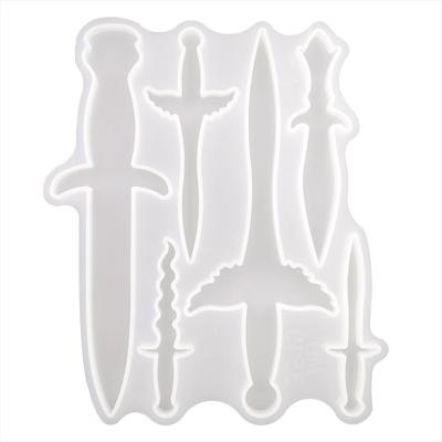 China Dagger Resin Molds Viable for Epoxy Resin, with 6 Different Shape Sword Resin Molds, Epoxy Molds for Key Chain, Decoration, Cosplay for sale