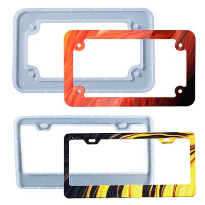 China Viable License Plate Frame Resin Mold , Epoxy Casting Mold With Screws Accessories For DIY Handmade Crafts Supplies for sale