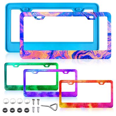 China Viable License Plate Frame Resin Mold With Screws Accessories For Handmade DIY Crafts Supplies for sale