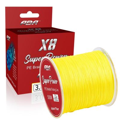 China aba 500m high tensile quality high tensile pe braided japan carp fishing line 8 strands for sale