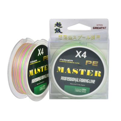 China High-knot strength China factory supply 4 strands pe braided fishing lines High-knot meter for sale