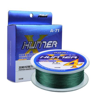 China High-knot strength aba 4X 300m long high performance high quality pe braided saltwater fishing line for sale