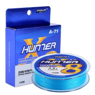 China High Knot Strength x8 150m ABA High Performance Braided PE Fishing Line For Outdoor for sale