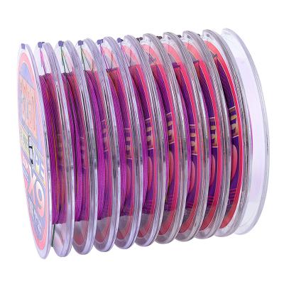 China High Tensile Braided 100M*10 Connected 9 Strands Multifilament 10 Spool Pe Multicolor Fishing Line for sale